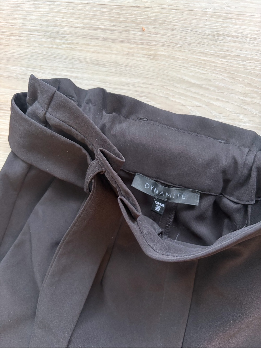 Dynamite High-Waist Black Tie-Belt Tapered Pants - Picture 2 of 2